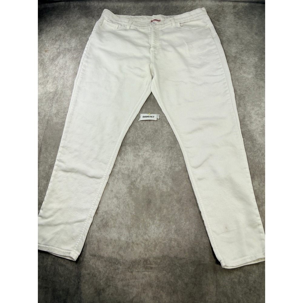 Juicy Couture Womens White Denim Jeans Size 14 Short Stretch 5-Pocket Pants
